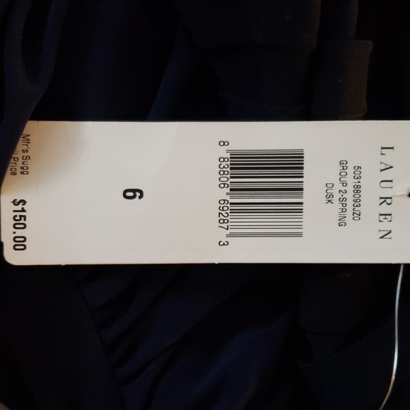 🐴Lauren by Ralph Lauren Navy floor length evening dress - Picture 4 of 4